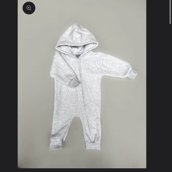 NWT Kove Baby Apparel hooded romper - pebble grey - Picture 2 of 5
